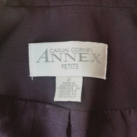 VINTAGE Casual Corner Annex Deep Plum Blazer 2P - Picture 5 of 6